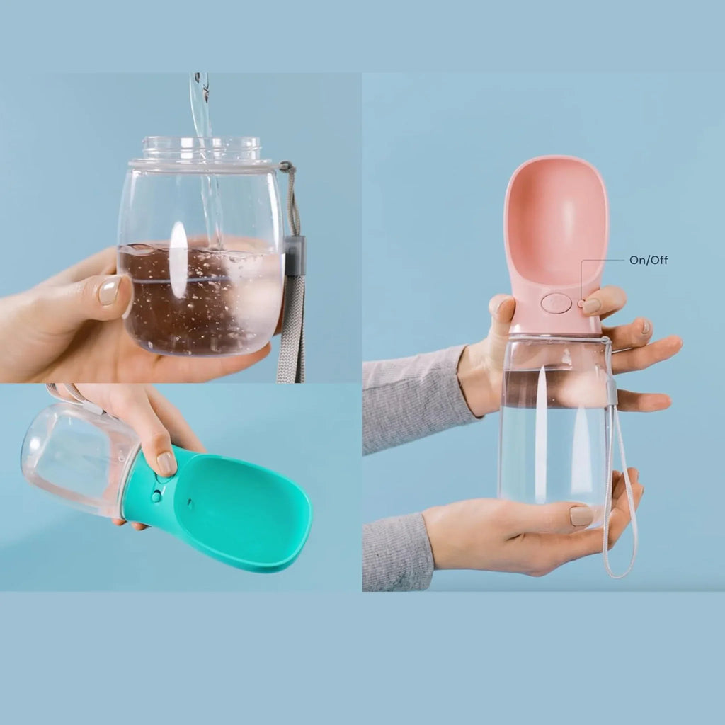 Leak-Proof Dog Water Bottle – Portable Hydration Bottle with Built-In Bowl