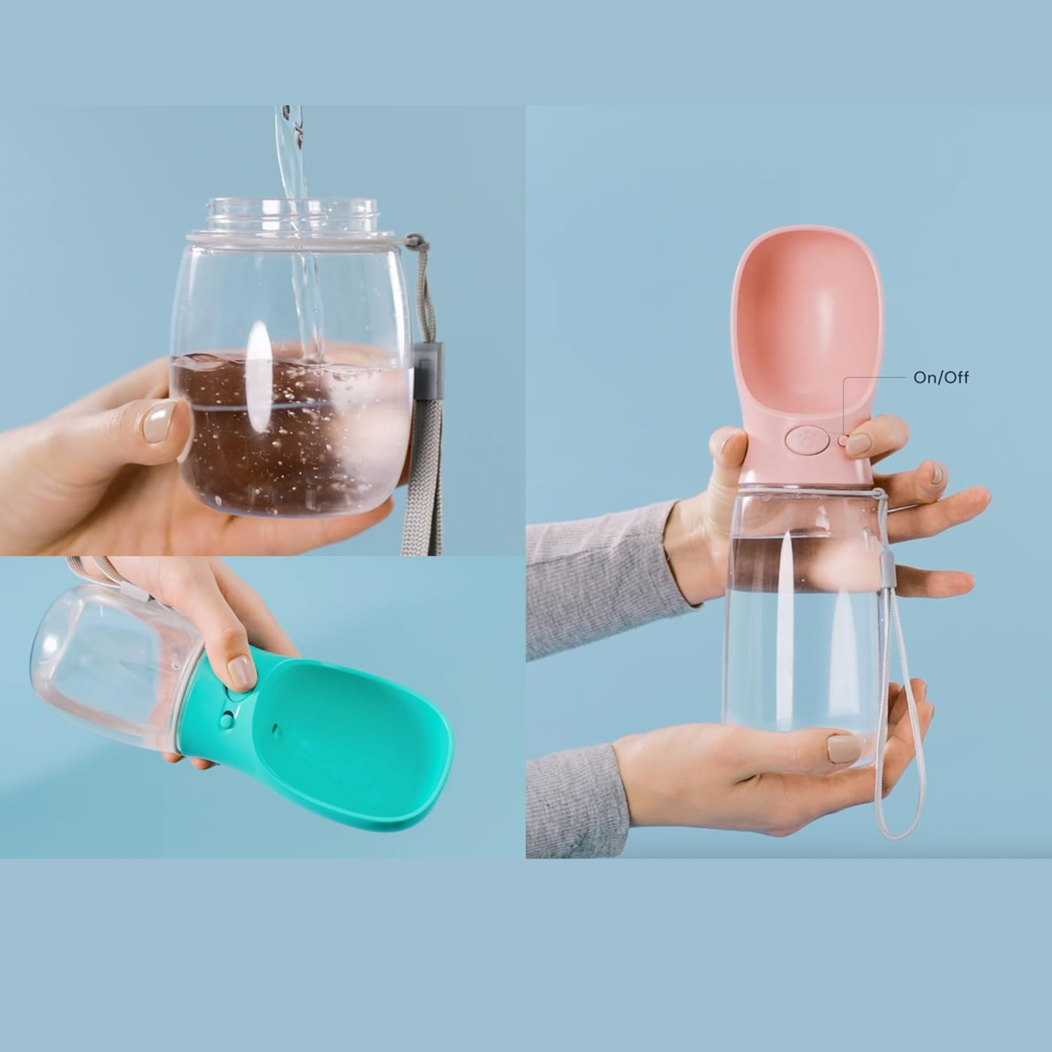 Leak-Proof Dog Water Bottle – Portable Hydration Bottle with Built-In Bowl