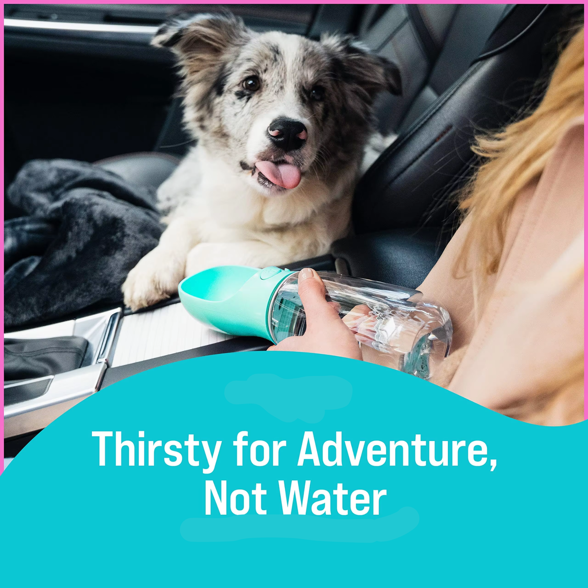Leak-Proof Dog Water Bottle – Portable Hydration Bottle with Built-In Bowl