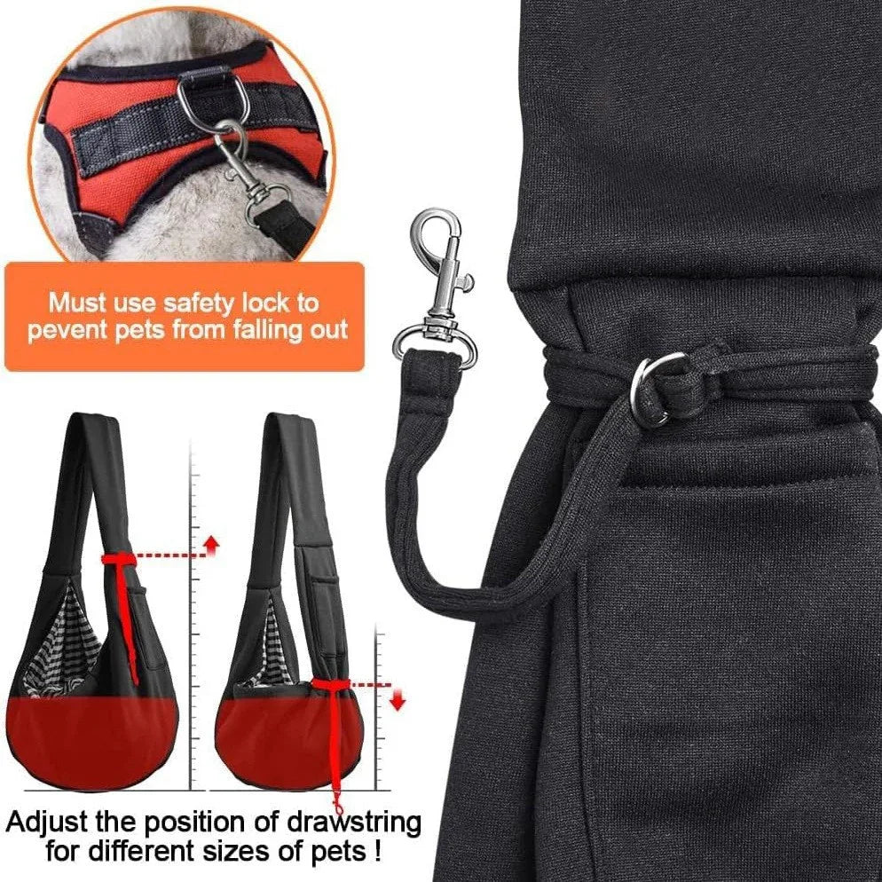 Pet Dog Sling Carrier | Reversible & Hands-Free Travel Bag for Small Pets