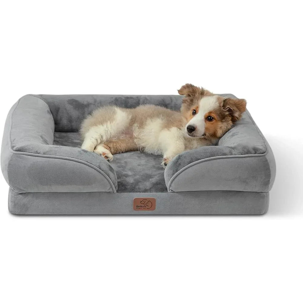 Orthopedic Dog Bed with Bolster Sides – The Ultimate Comfort Couch for Dogs