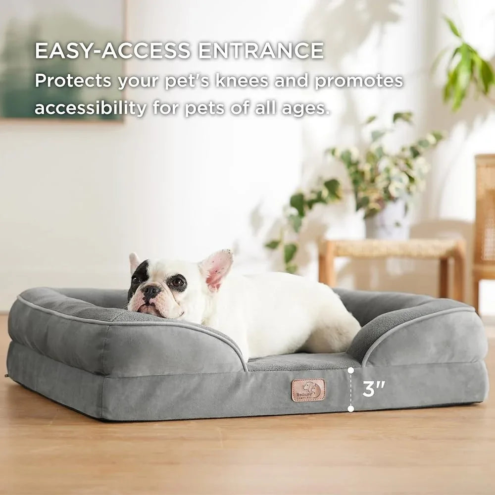 Orthopedic Dog Bed with Bolster Sides – The Ultimate Comfort Couch for Dogs