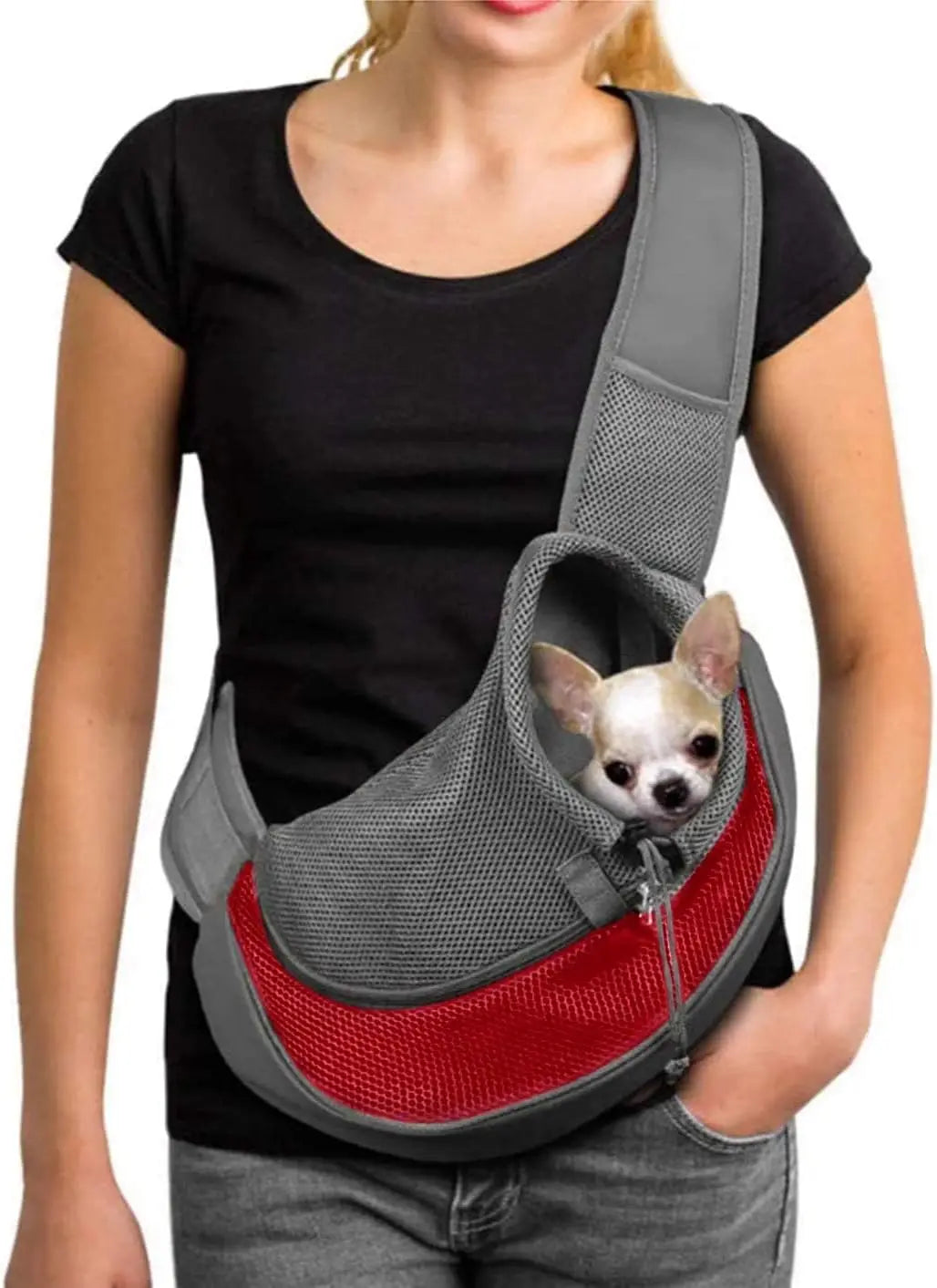 Pet Sling Carrier for Small Dogs & Cats | Hands-Free & Breathable