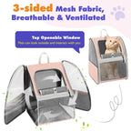 Breathable Waterproof Pet Carrier Backpack for Cats & Small Dogs | Foldable Travel Pet Backpack with Mesh Ventilation