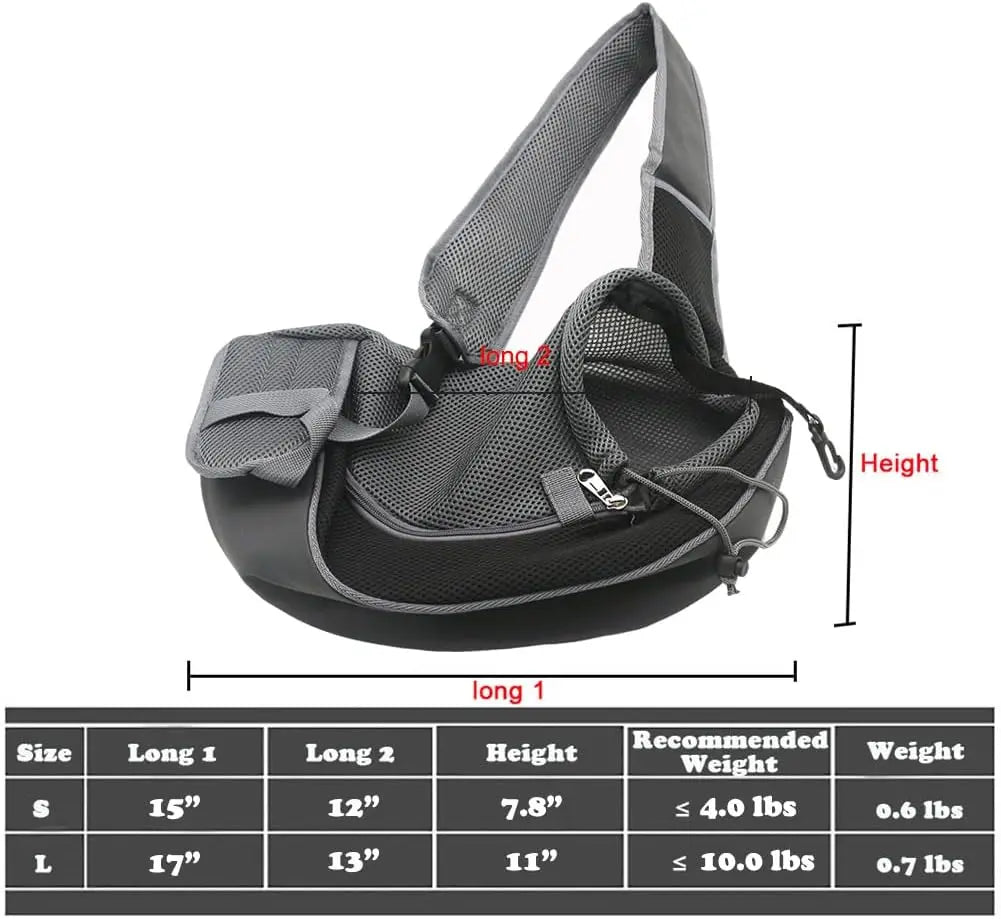 Pet Sling Carrier for Small Dogs & Cats | Hands-Free & Breathable