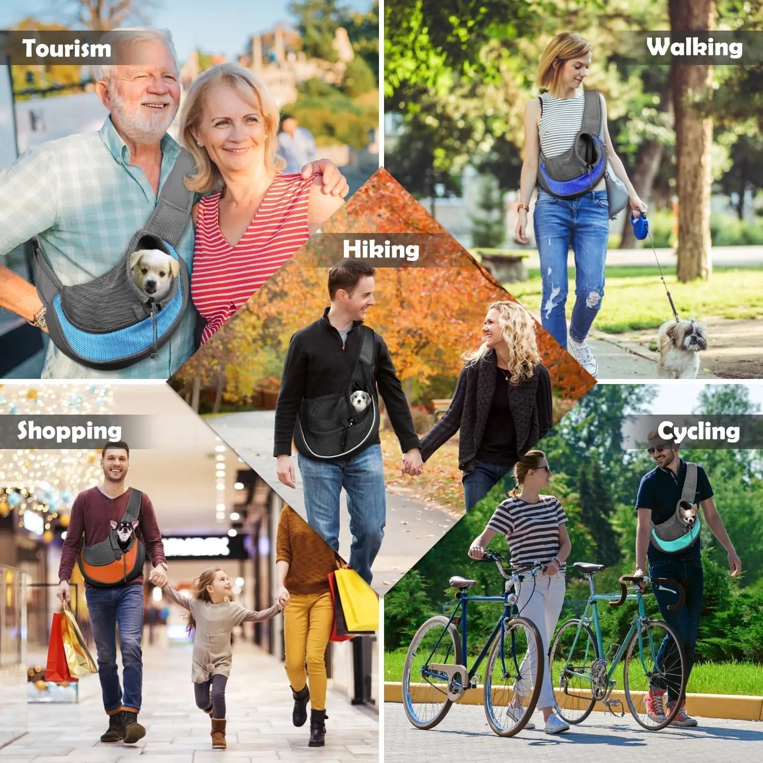 Pet Sling Carrier for Small Dogs & Cats | Hands-Free & Breathable