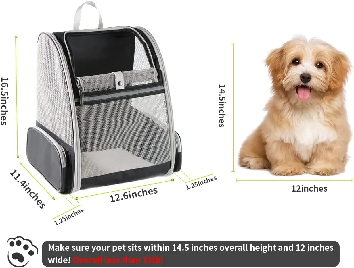 Breathable Foldable Pet Carrier Backpack – Comfortable Travel for Cats & Small Dogs