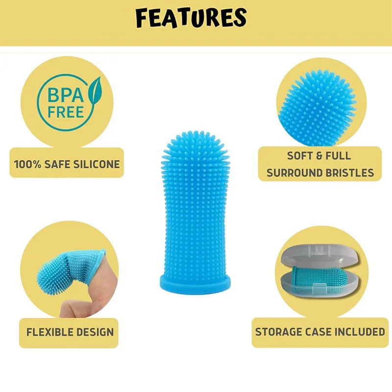 Soft Silicone Finger Toothbrush for Dogs and Cats –Gentle Cleaning & Fresh Breath