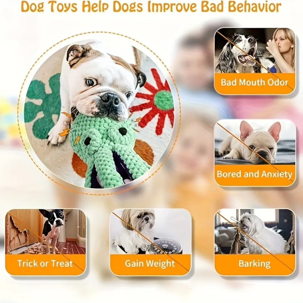 Octopus  Dog Toy  For Small & Medium Dogs – Bite-Resistant Plush Chew