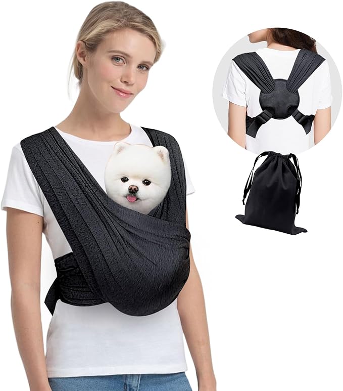Small Dog Carrier Sling Front Facing – Adjustable Hands Free Soft Cotton Cat & Puppy Carrier